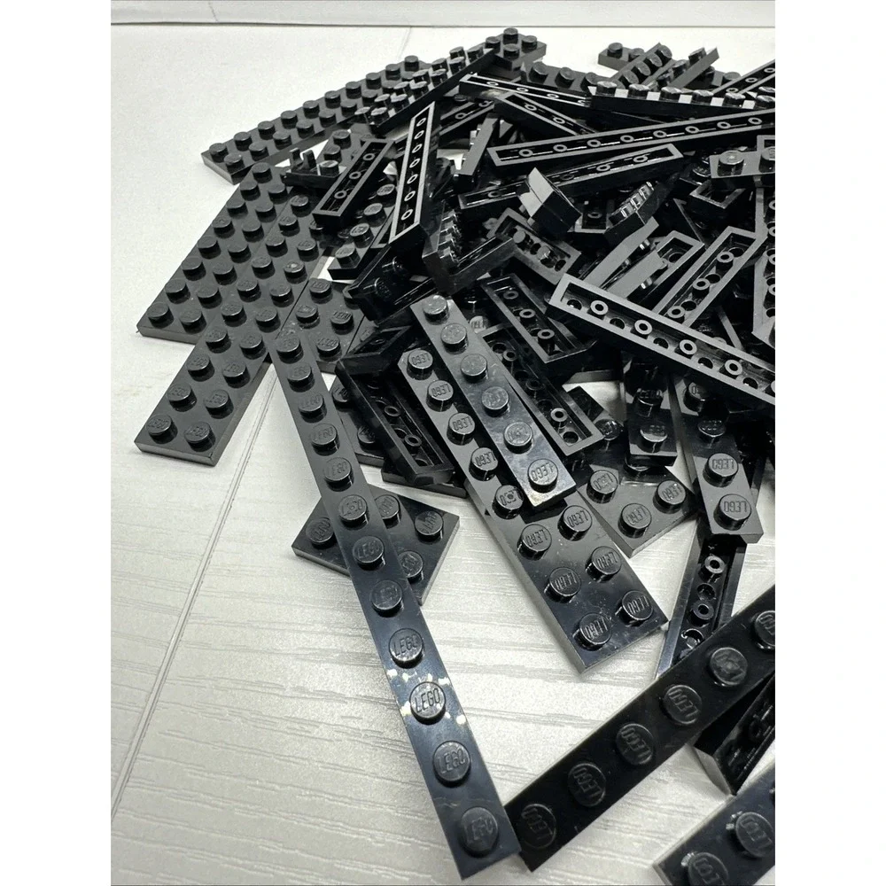 Lego Parts Plates‎ - Lot Of 150 Black Plates Assorted Sizes